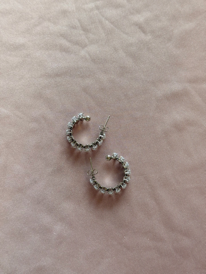 Stone Hoop Earrings
