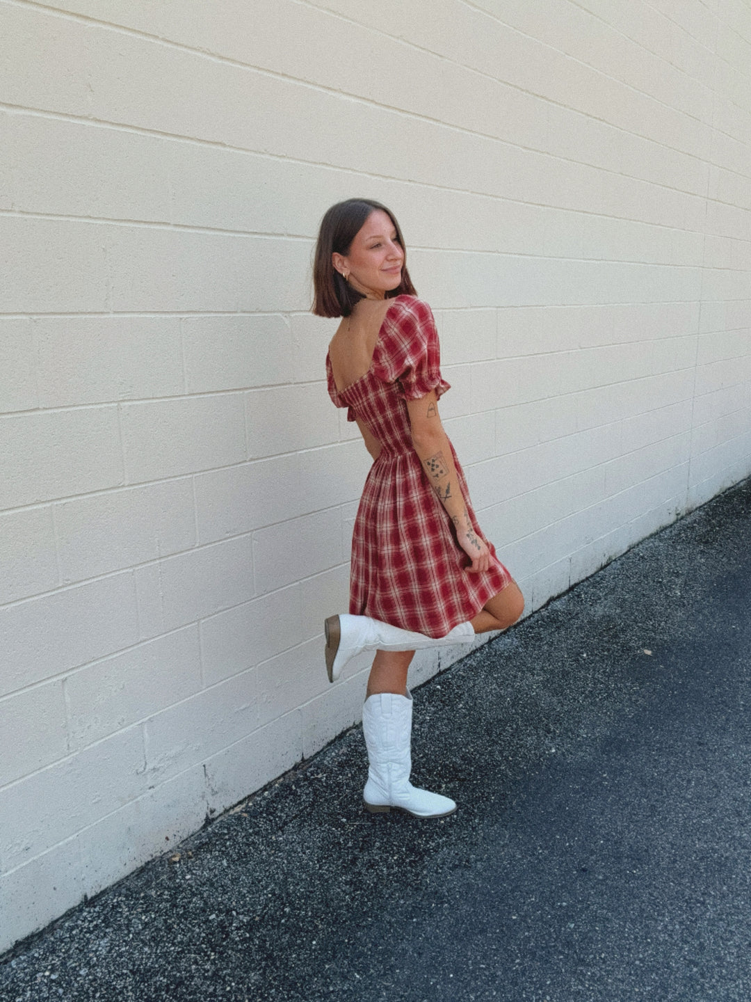 SMOCKED MIDI DRESS
