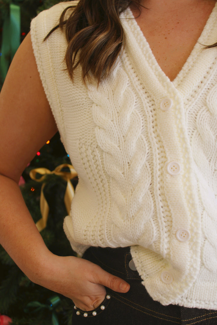 KATIE LYNN CABLE KNIT SWEATER VEST