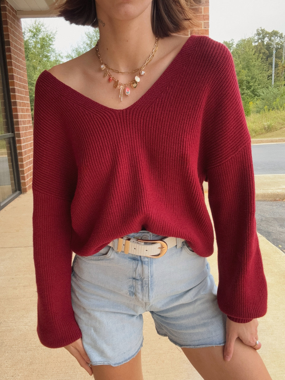 Bailey Bow V-Neck Sweater