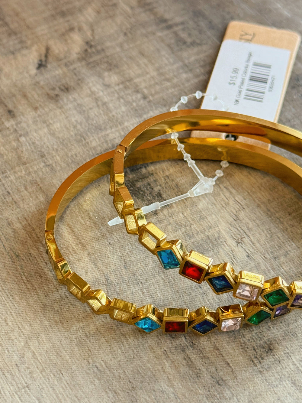 18K Gold Plated Colorful Bangle
