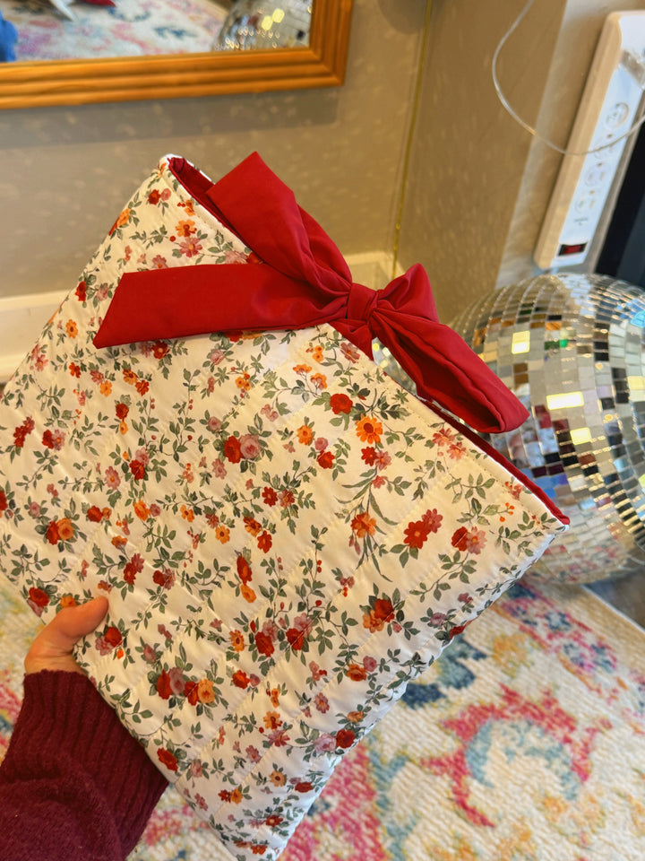 Emilia Red Floral Bible Cover