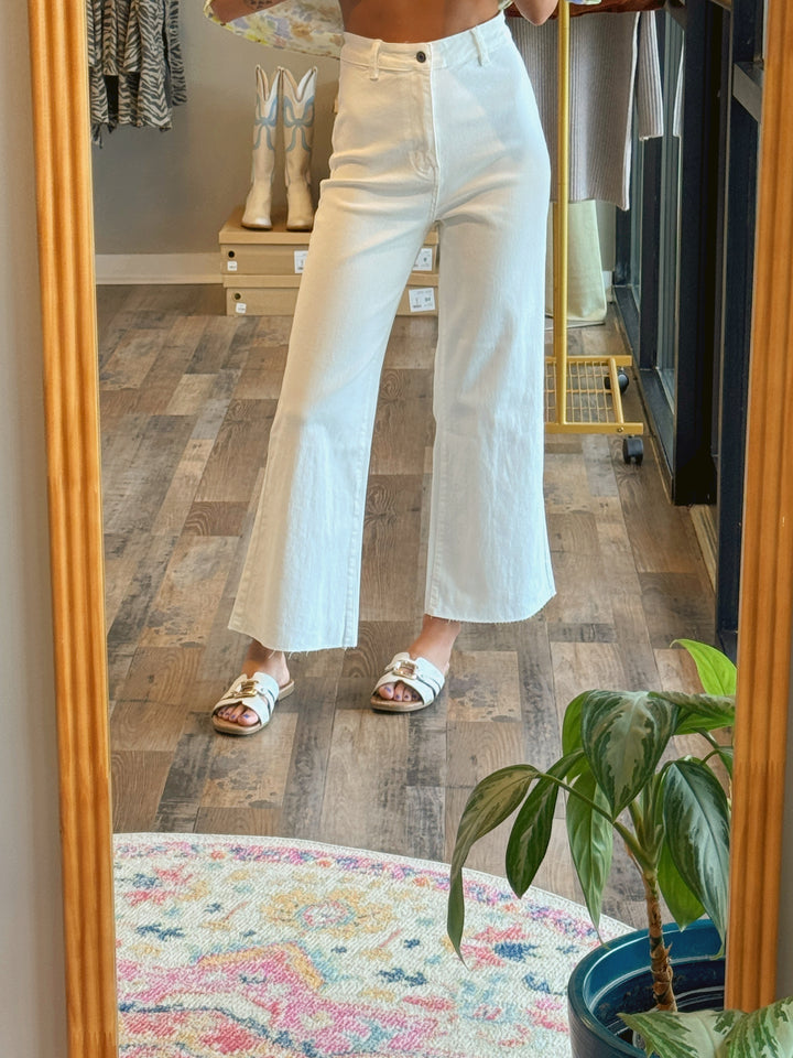 Sarah Cropped Wide Leg Denim