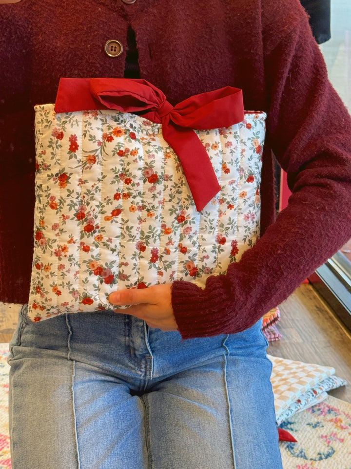 Emilia Red Floral Bible Cover