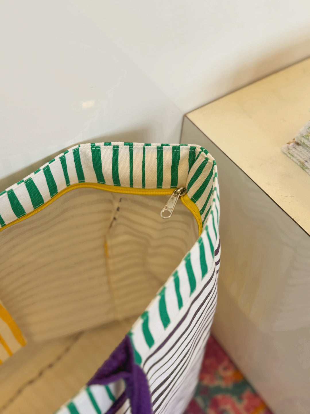 Striped Mardi Gras Tote