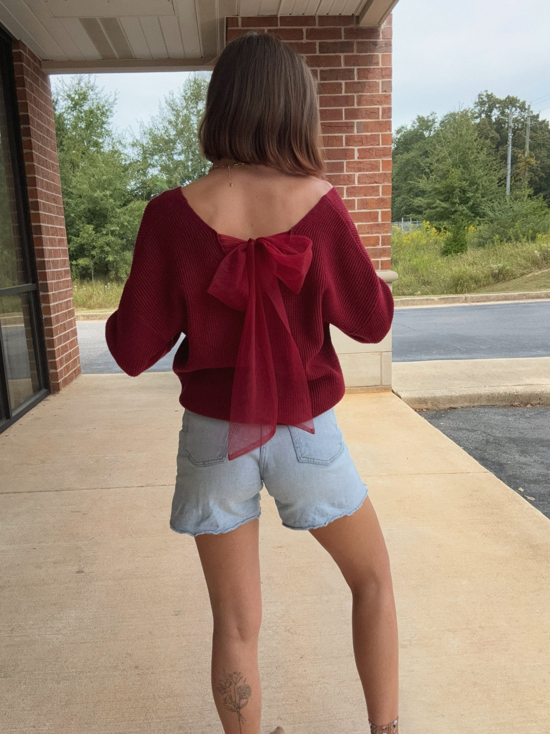 Bailey Bow V-Neck Sweater