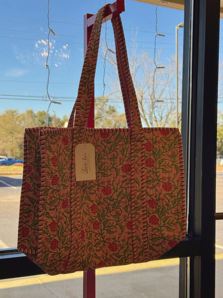 Claire Pink Floral Tote Bag