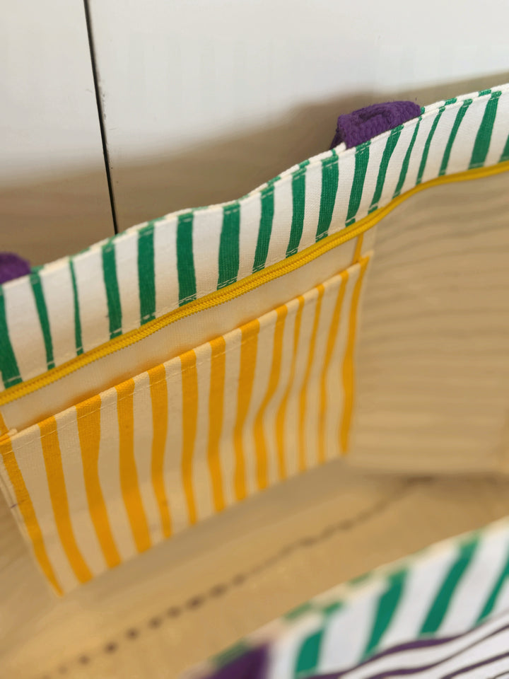 Striped Mardi Gras Tote