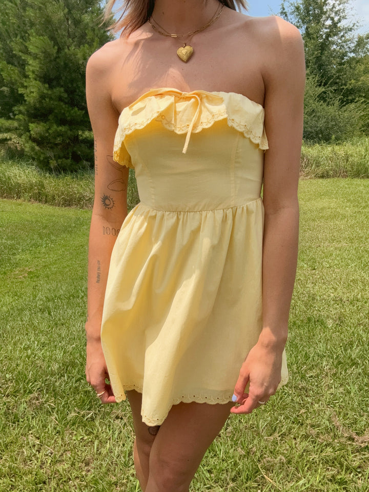 Poppy Eyelet Strapless Dress