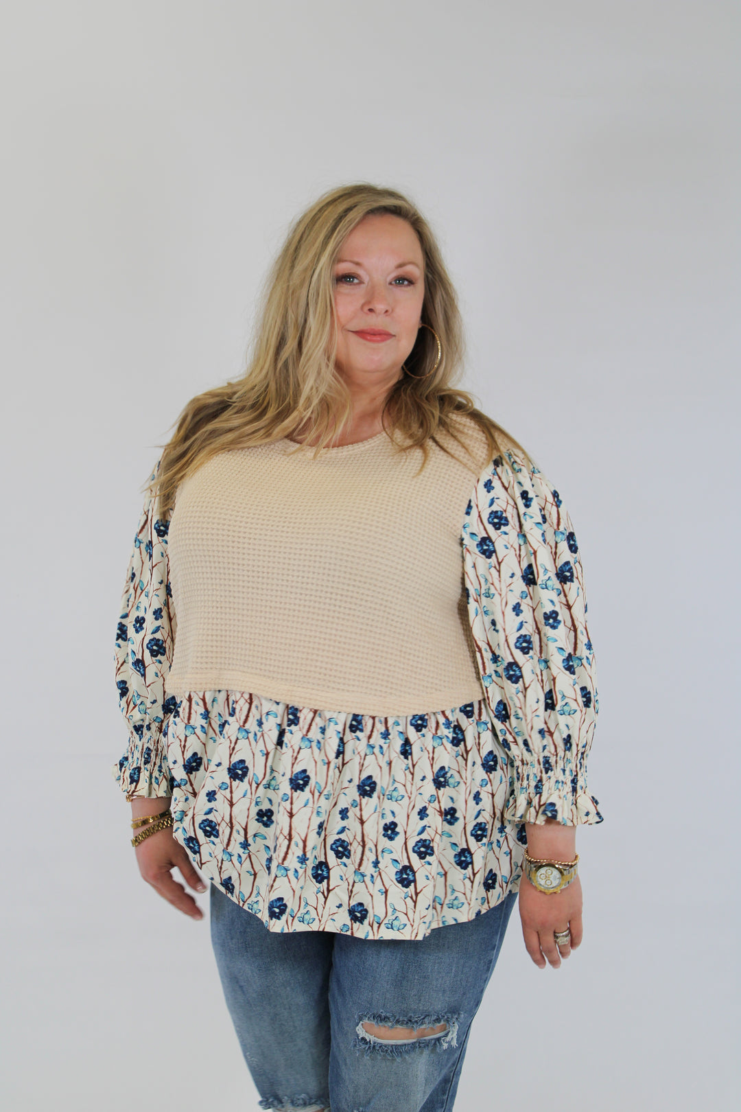 Melissa Waffle Knit Top