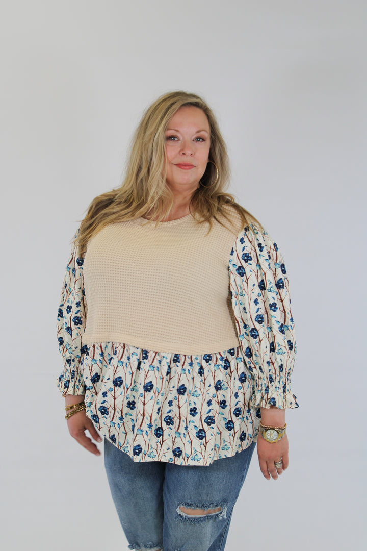 Melissa Waffle Knit Top
