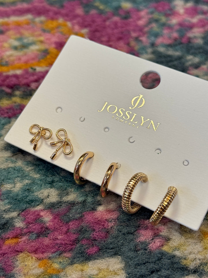 MINI BOW HUGGIE HOOP EARRINGS