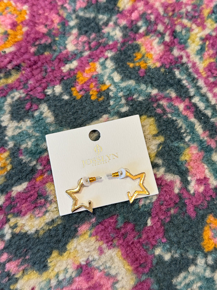 PEARL STAR HOOP EARRINGS