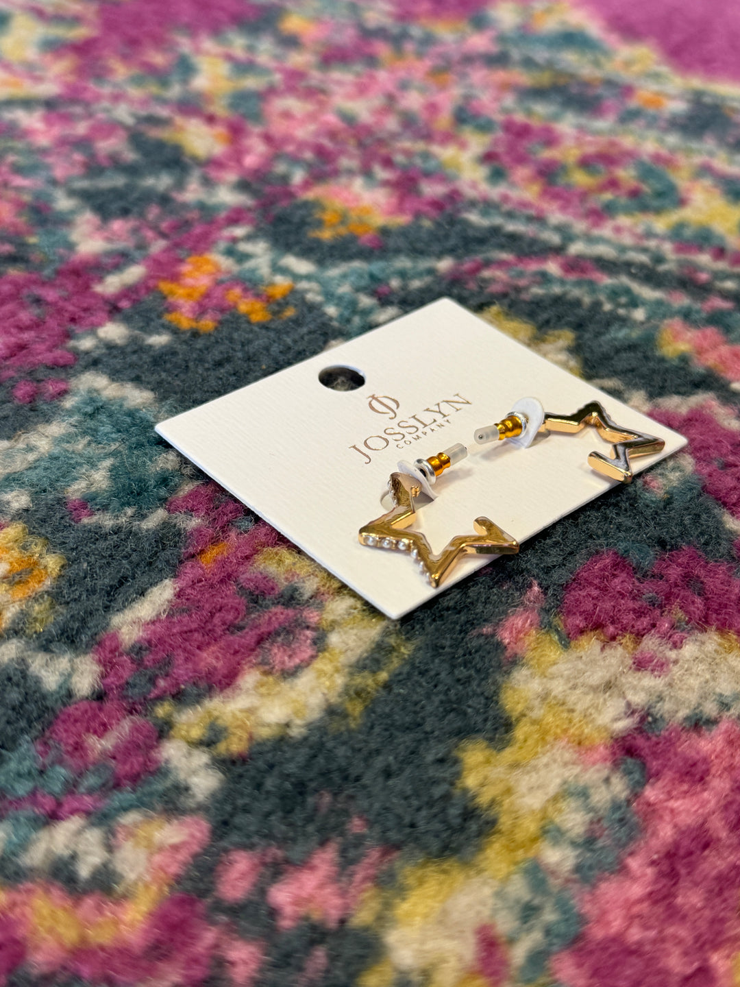 PEARL STAR HOOP EARRINGS