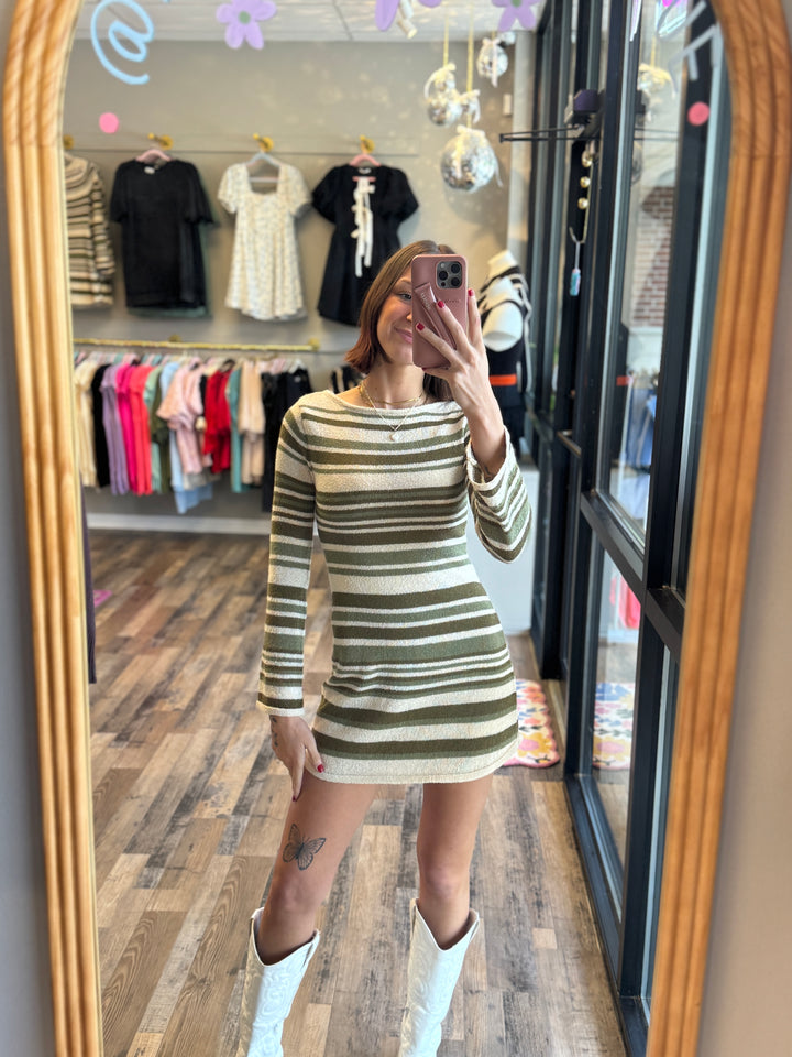Bell Sleeve Mini Sweater Dress