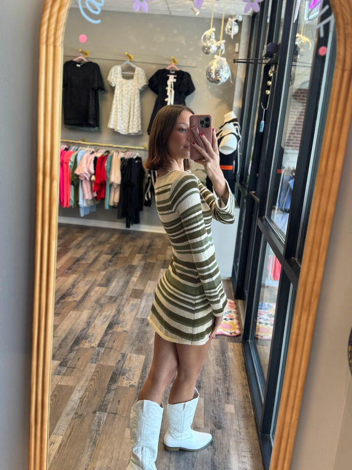 Bell Sleeve Mini Sweater Dress
