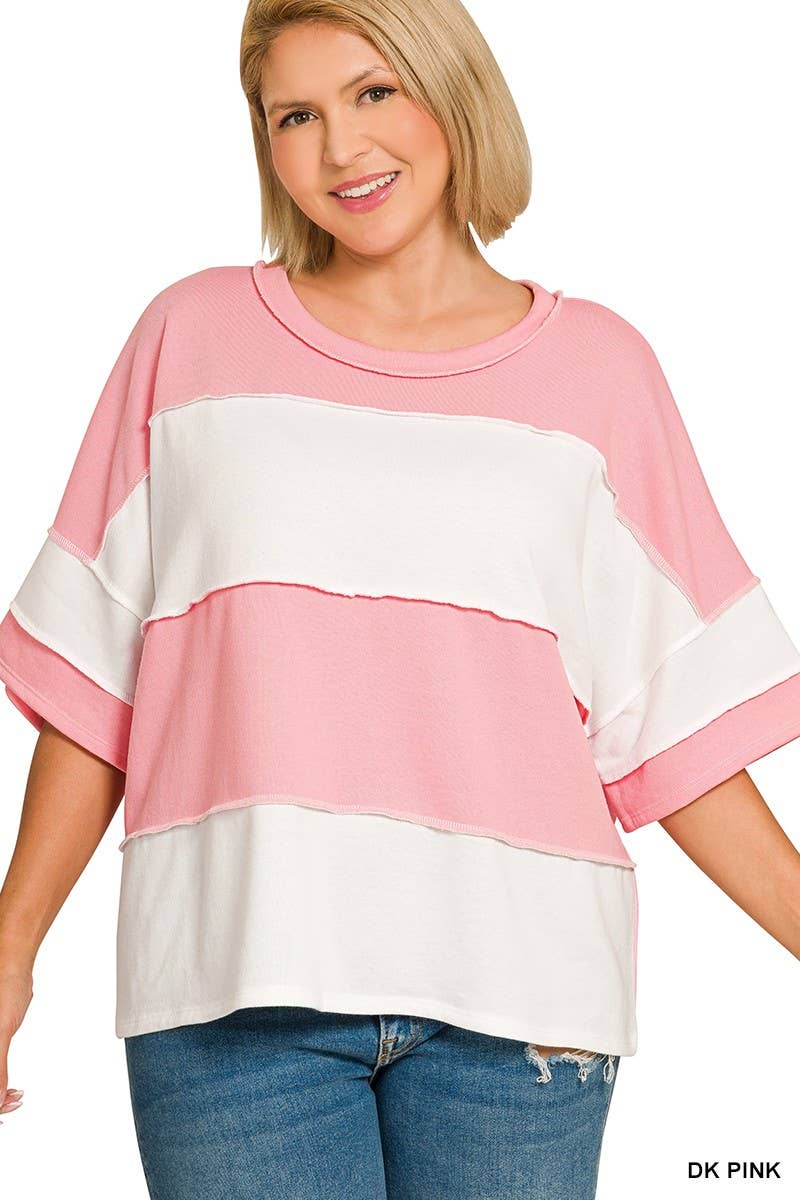 French Terry Color Block Top