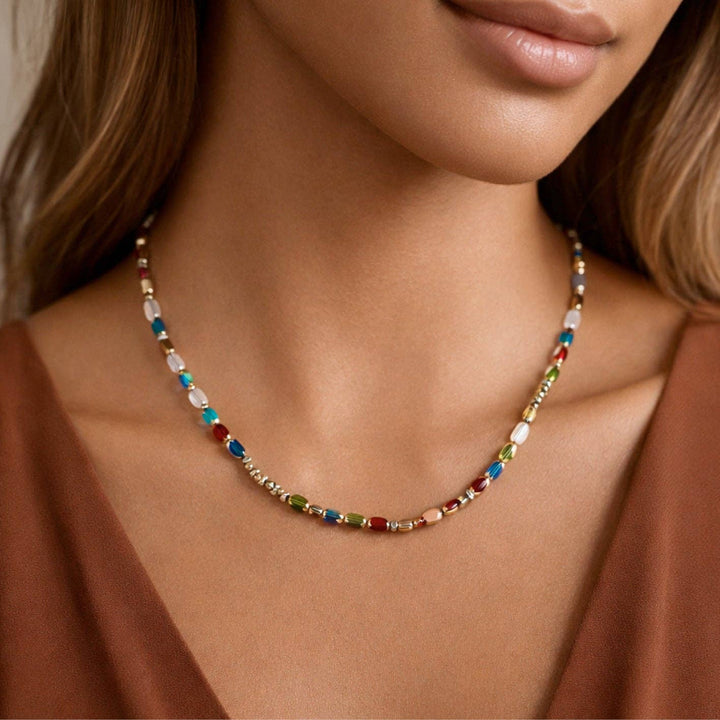 18K Gold Plated Colorful Chain Necklace