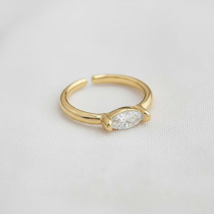 Retro Cubic Zirconia Open Adjustable Ring