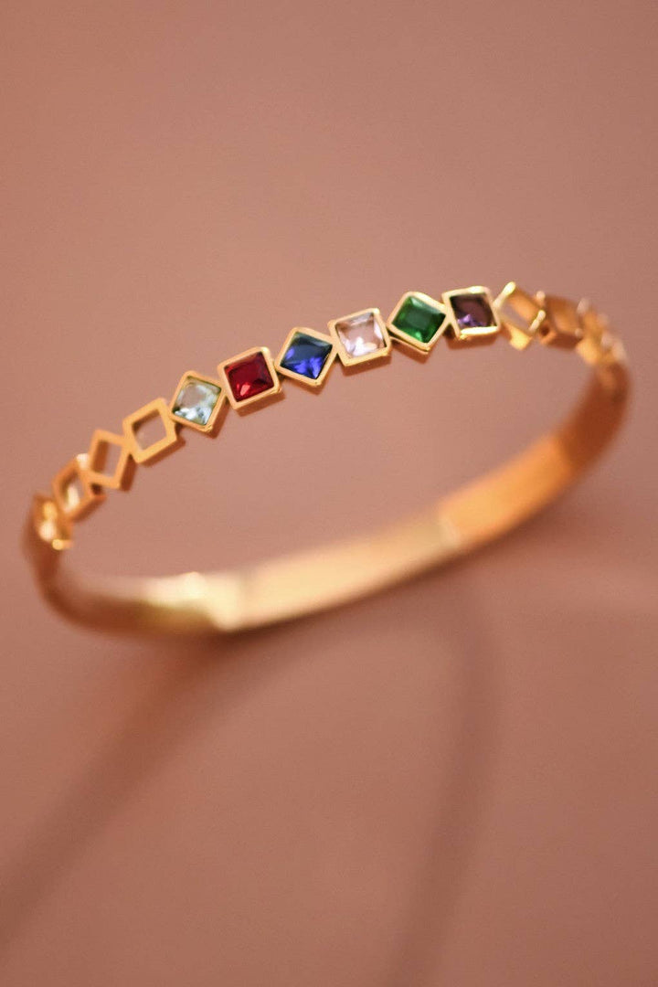 18K Gold Plated Colorful Bangle