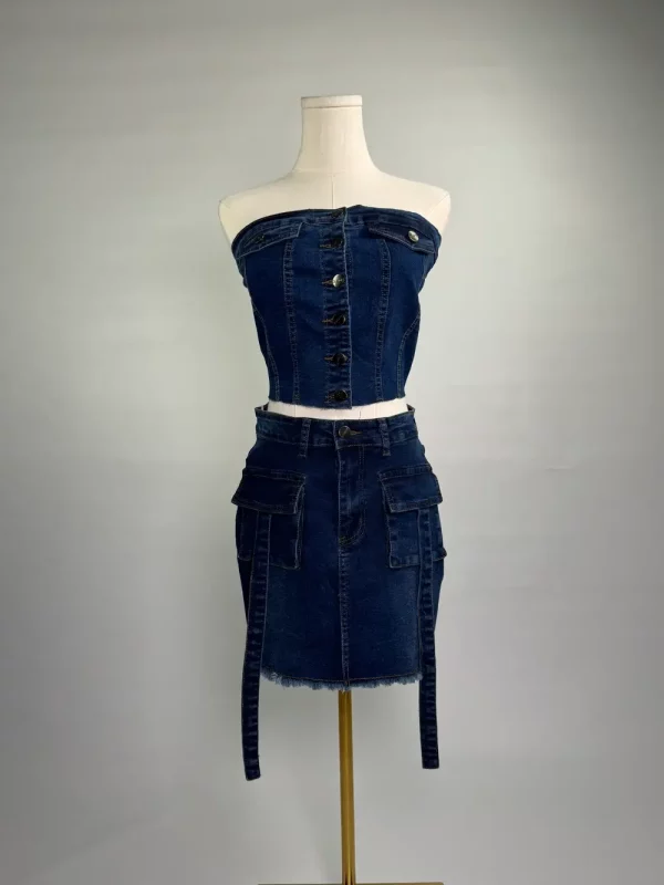 Dolly Set by D.Rock - Dark Denim color | Linen + Lace Boutique | ShopLinenLace.com