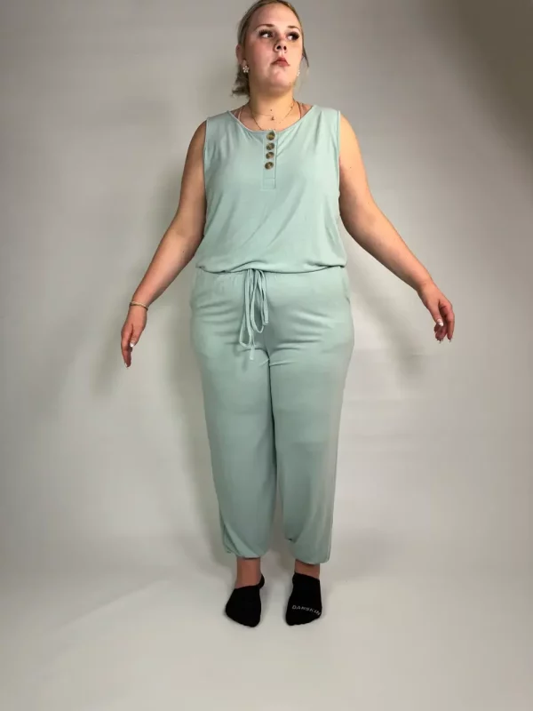Amelia Jumpsuit by Zenana - Sky Blue color | Linen + Lace Boutique | ShopLinenLace.com