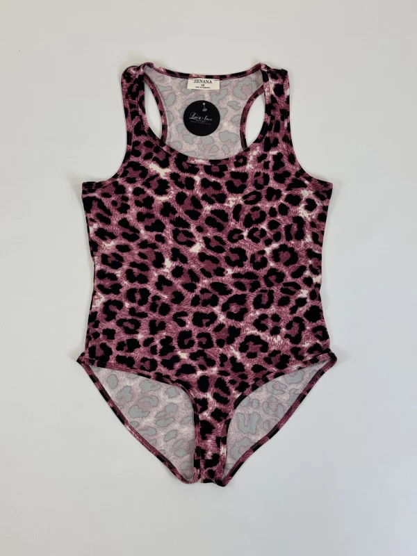 Lizzy Leopard Bodysuit by Zenana - Pink color | Linen + Lace Boutique | ShopLinenLace.com